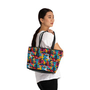 Colorful PU Leather Shoulder Bag – Stylish Tote with Bold Design for Everyday Use