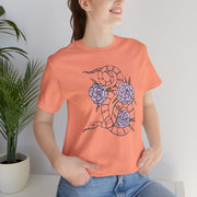 Serpent and Flower Graphic Unisex Tee - Nature-Inspired Design