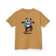 Skateboarding Panda Kids Tee - Fun Cotton T-Shirt for Active Kids