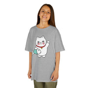 Cute Cat Graphic Kids Heavy Cotton Tee - Perfect for Animal Lovers