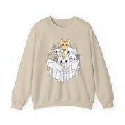 Cute Cat Reading Crewneck Sweatshirt for Cat Lovers