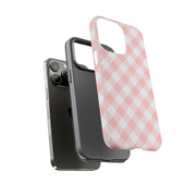 Pink Gingham Tough iPhone Case - Stylish & Durable Protection