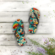 Superhero Comic Flip Flops - Fun Summer Sandals for Beach Lovers