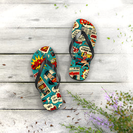 Superhero Comic Flip Flops - Fun Summer Sandals for Beach Lovers