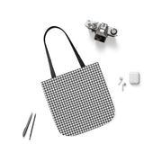 Stylish Black and White Houndstooth Canvas Tote Bag
