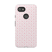Pink Heart Pattern Google Pixel Tough Case - Stylish and Durable Phone Cover