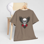 Devil's Wing Skull Unisex Heavy Cotton Tee - Edgy Graphic T-Shirt for Alternative Fashion