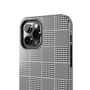 Chic Houndstooth Tough Phone Case - Stylish and Durable Protection