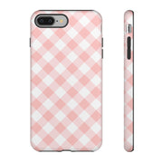 Pink Gingham Tough iPhone Case - Stylish & Durable Protection