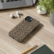 Leopard Print Tough Phone Case - Stylish & Durable Protection for Your Device
