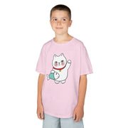 Cute Cat Graphic Kids Heavy Cotton Tee - Perfect for Animal Lovers