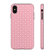 Pink Heart Pattern Tough iPhone Case - Durable Protection for Sweethearts