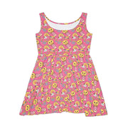 Playful Women's Skater Dress - Cute Cartoon Print for Summer Fun