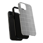 Chic Houndstooth Tough Phone Case - Stylish and Durable Protection