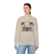 Tropical Paradise Sweatshirt - Unisex Heavy Blend™ Crewneck with Palm Trees & Parrots