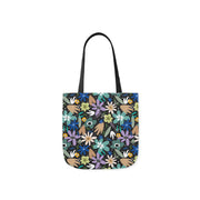 Blooming Floral Canvas Tote Bag with 5-Color Straps