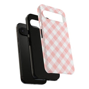 Chic Pink Gingham Google Pixel Phone Case for Tough Protection