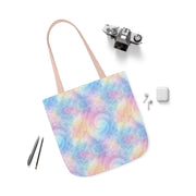 Pastel Tie-Dye Canvas Tote Bag with 5-Color Straps