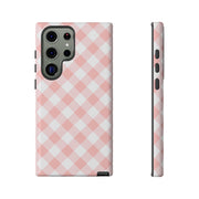 Stylish Pink Plaid Samsung Galaxy Tough Case for Smartphones