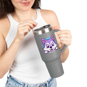 Cute Animal Insulated Travel Mug - 40oz with Straws and Handle