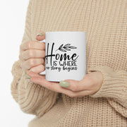 Home Is Where Our Story Begins Ceramic Mug - Cozy Gift for Family and Friends