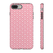 Pink Heart Pattern Tough iPhone Case - Durable Protection for Sweethearts