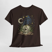 Gothic Raven and Skull Unisex Heavy Cotton Tee
