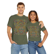 Trippy Nature Unisex Heavy Cotton Tee - Colorful Psychedelic Design