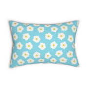 Floral Lumbar Pillow - Bright Blue Daisy Design for Home Decor