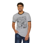 Music Vibes Unisex Cotton Ringer T-Shirt - Retro Graphic Tee for Music Lovers