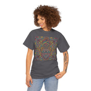 Trippy Nature Unisex Heavy Cotton Tee - Colorful Psychedelic Design