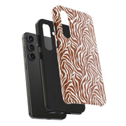 Stylish Zebra Print Tough Phone Case - Durable Protection & Trendy Design