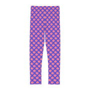 Floral Kids Leggings - Playful Purple Design for Active Girls