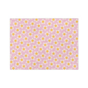 Floral Velveteen Microfiber Blanket - Soft Pink Daisy Pattern for Cozy Comfort