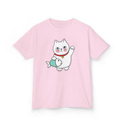 Cute Cat Graphic Kids Heavy Cotton Tee - Perfect for Animal Lovers