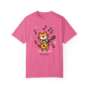 Cute Cat Music T-Shirt - Unisex Garment-Dyed Tee for Animal Lovers