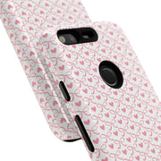 Pink Heart Pattern Google Pixel Tough Case - Stylish and Durable Phone Cover