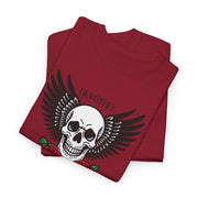 Devil's Wing Skull Unisex Heavy Cotton Tee - Edgy Graphic T-Shirt for Alternative Fashion