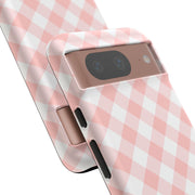 Chic Pink Gingham Google Pixel Phone Case for Tough Protection
