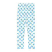 Blue Floral Kids Leggings - Comfortable & Stylish for Playtime