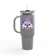 Cute Animal Insulated Travel Mug - 40oz with Straws and Handle