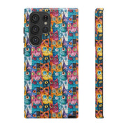 Colorful Cat Pattern Samsung Phone Case - Tough Cases for Cat Lovers