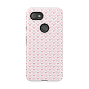 Pink Heart Pattern Google Pixel Tough Case - Stylish and Durable Phone Cover