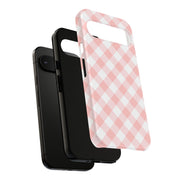 Chic Pink Gingham Google Pixel Phone Case for Tough Protection