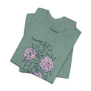Botanical Snake Unisex Jersey Tee - Stylish Short Sleeve T-Shirt with Floral Design