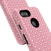 Pink Heart Pattern Tough Google Pixel Phone Case - Cute and Durable Protection