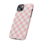 Pink Gingham Tough iPhone Case - Stylish & Durable Protection