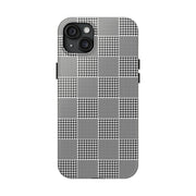 Chic Houndstooth Tough Phone Case - Stylish and Durable Protection