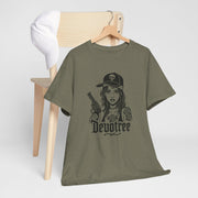 Devotree Unisex Heavy Cotton Tee - Edgy Tattooed Woman Design