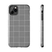 Chic Houndstooth Tough Phone Case - Stylish and Durable Protection